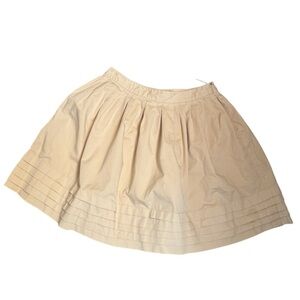 YARGICI Cotton Women’s Tan Cream Pleated Mini Skirt EUR Size 36